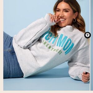 RICH MOM Brentwood Cotton Crew Sweatshirt Women’s Large